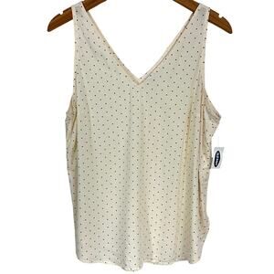 Old Navy Cream Polka Dot Tank Top